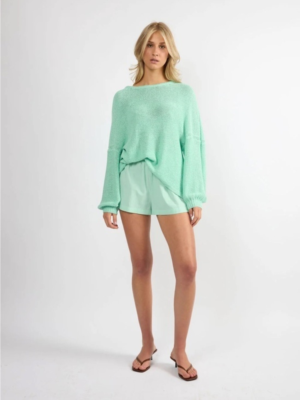 Viens Avec Moi Relaxed Light Summer Sweater One Size